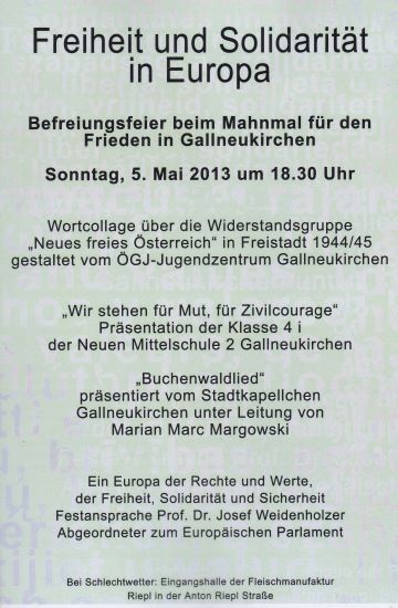 Mauthausen Komitee Gallneukirchen 5Mai 2013