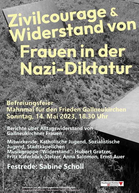 Plakat Befreiungsfeier Zivilcourage und Widerstand von Frauen in der Nazi-Diktatur